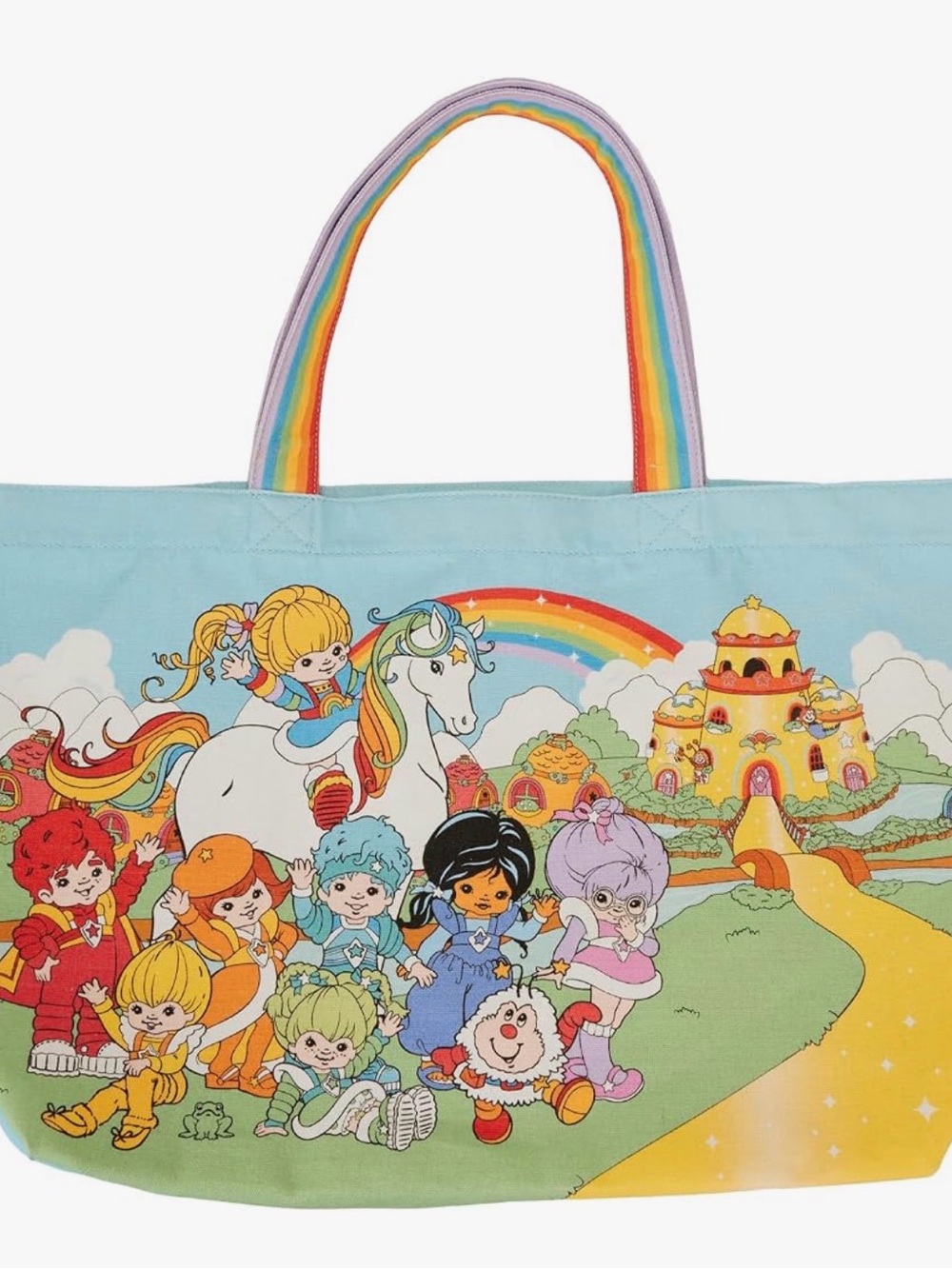 Loungefly Rainbow Brite The Color Kids Rainbow Handle Canvas Tote Bag